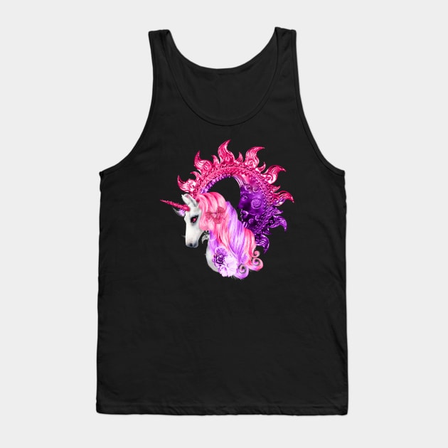 Wonderful colorful unicorn with flowers Tank Top by Nicky2342